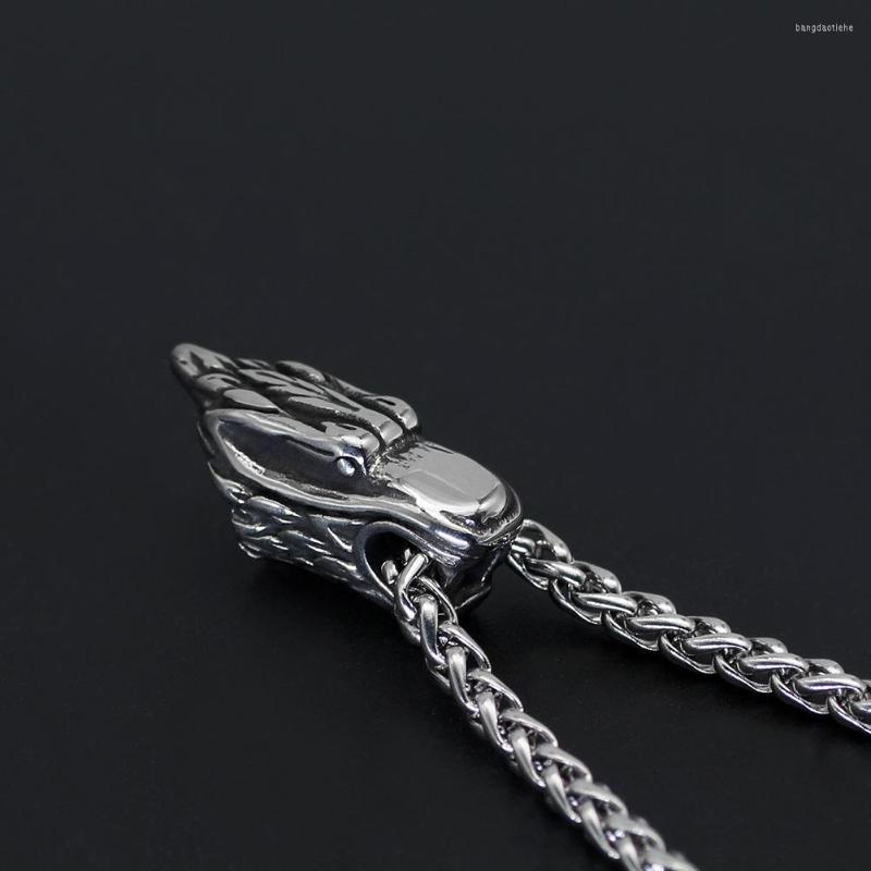 

Chains Norse Viking Wolf Geri And Freki Necklace For Men Stainless Steel Gift Odin Jewelry