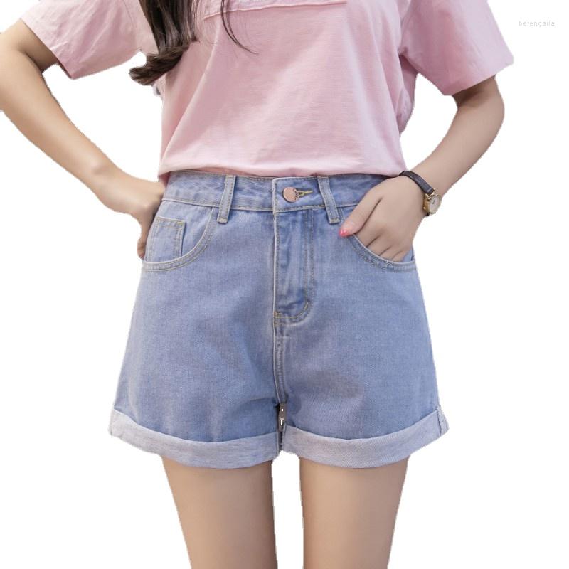 

Women' Jeans Fashion High Waist Denim Shorts Women' 2023 Summer Korean Casual Wild Flanging Straight Cowboy Short Pants Women, Light blue