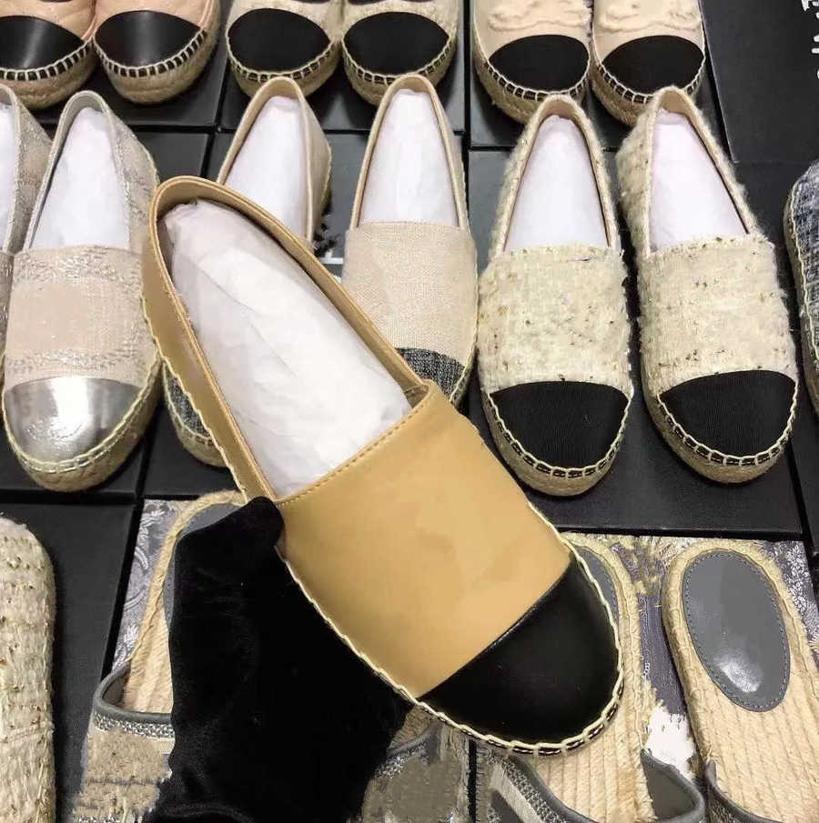 

2023 plaid quilted tweed designer luxury Dress Shoes loafer women's casual laid-back classic soles comfortable trainers Fisherman fashion set of mouth flat size 34-42, Real pcs pls contact