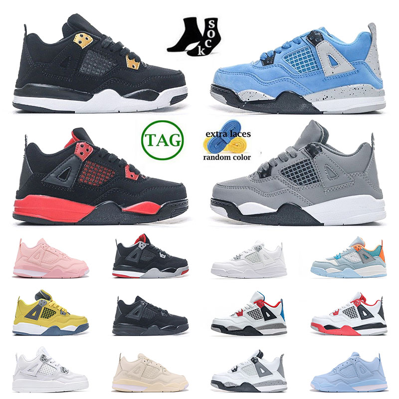 

Kid shoes 4s Children Preschool boy girls baby sports shoes Training shoes designer DIY Sophomore Album Fire Red Royalty Fire Red Cool Grey Red Thunder White Cemen, 1 (4)26