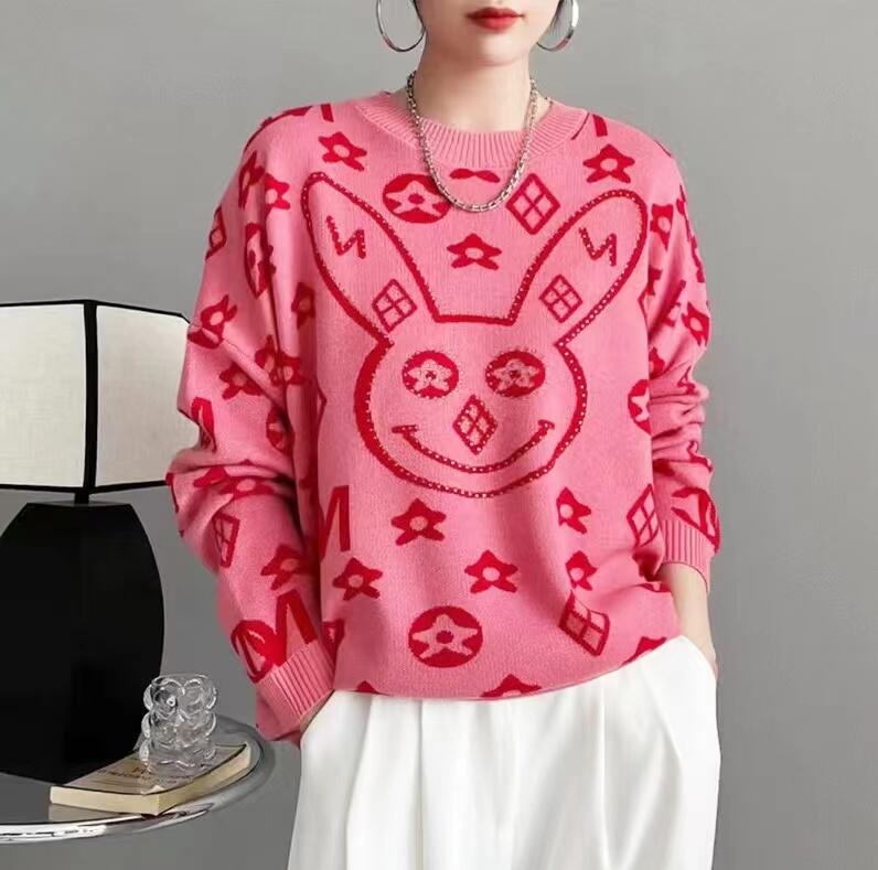 

Women's Sweaters 2023 Fall Spring Luxury Brand Loose Elegant Sweater High Quality Pullovers Female Fashion Jumper Top Outwear