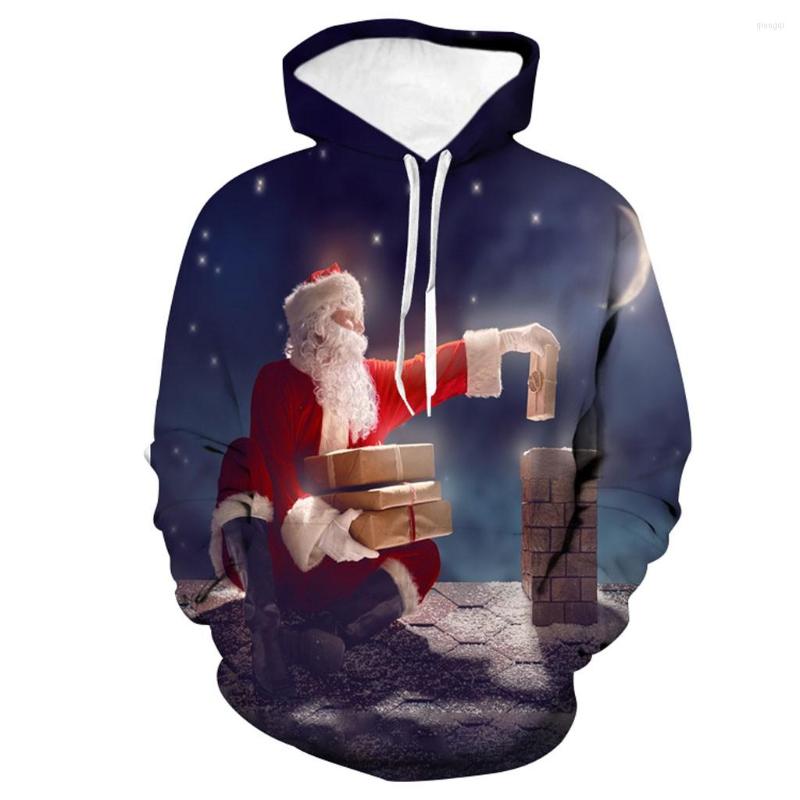 

Men' Hoodies KANCOOLD Clothing Casual Regular Coat Men Unisex 3D Christmas Pattern Pullover Novelty Hooded Sweatshirt Outwear, Red