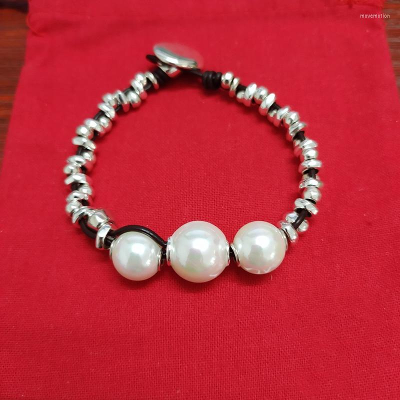 

Charm Bracelets Temperament HandmadeIrregular Pearl Bracelet For Women Natural Stone Pendant Adjustable Cuff Anniversary Jewelry