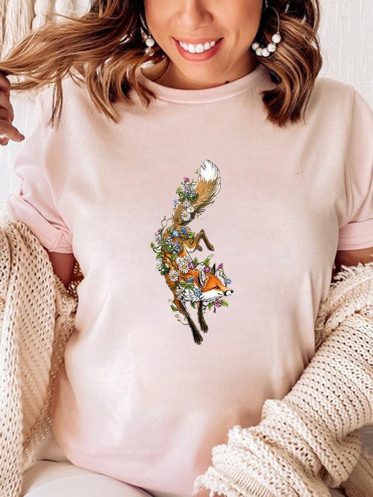 

Women' T Shirts Clothes Women Female 90s Wild Animal Flower Style Summer Clothing Print Graphic Tee Fashion Short Sleeve Casual T-shirts, Laqa28880