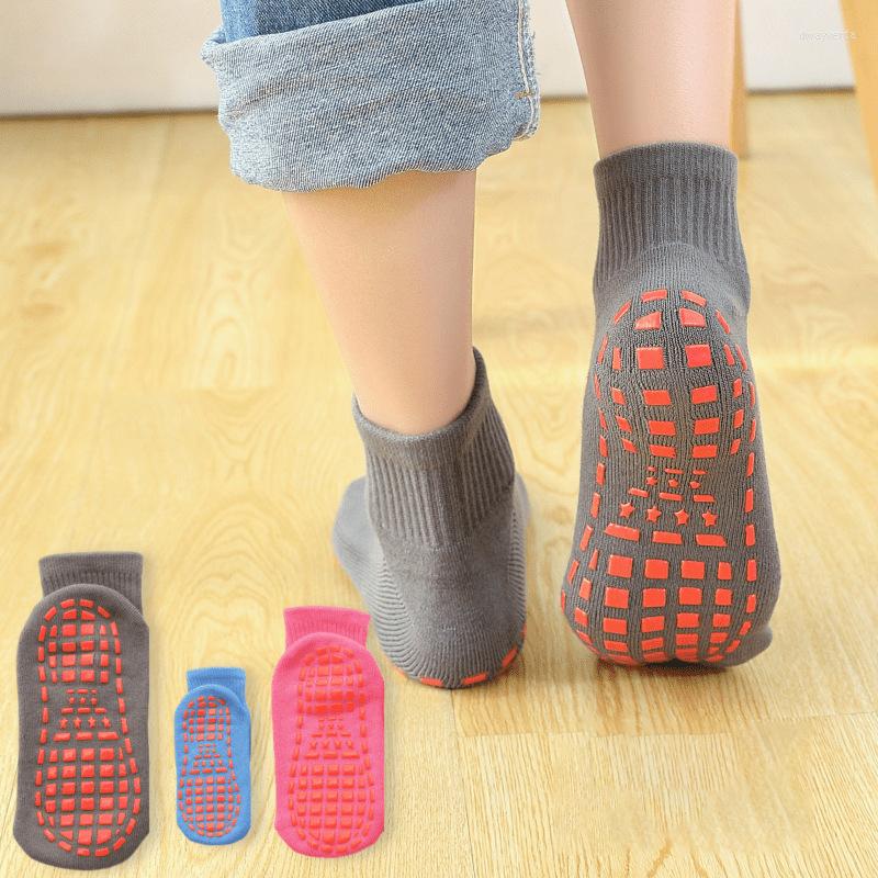 

Athletic Socks 3 Pairs Pack Trampoline For Adult & Child Home Sport Cotton Anti-slip Breathable Floor Yoga Foot Massage, Dark purple