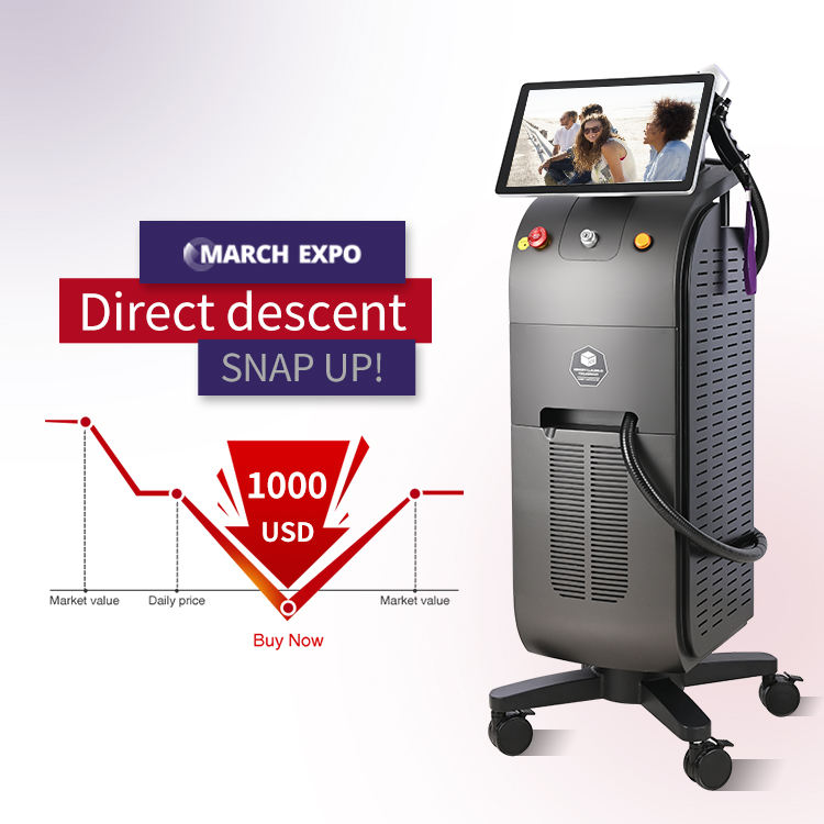 

2023 OEM titanium 3D technology diode laser high power trio 755 808 1064nm diode laser hair removal machine
