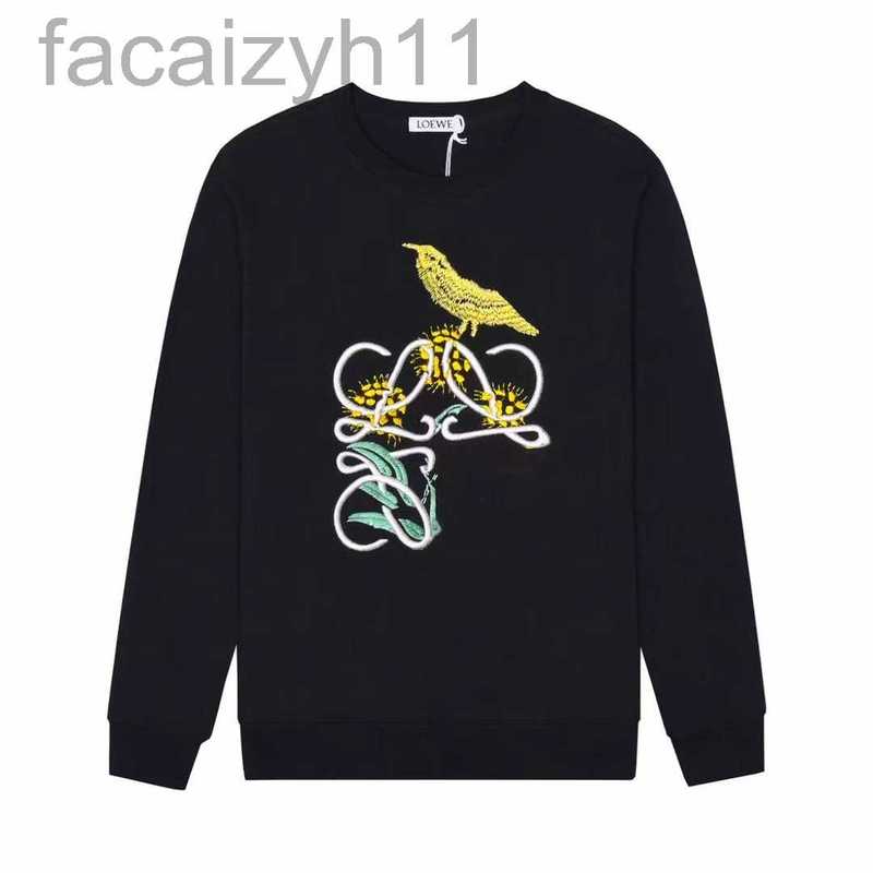 

Men's Hoodies & Sweatshirts Designer Autumn Sweater Versatile Coat Round Neck Hatless Version Heavy duty Embroidery Magpie Plant Flower Pattern X5C8, White3