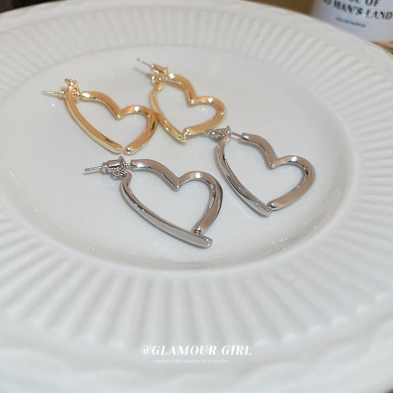 

Dangle Earrings Fashion Jewelry Asymmetric Love Metal Shine For Woman Simple Design Holiday Party Daily Earring