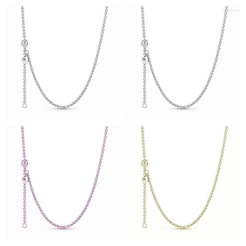 

Chains European Silver Color Stand Necklace Basic For Women Original Fashion Jewelry