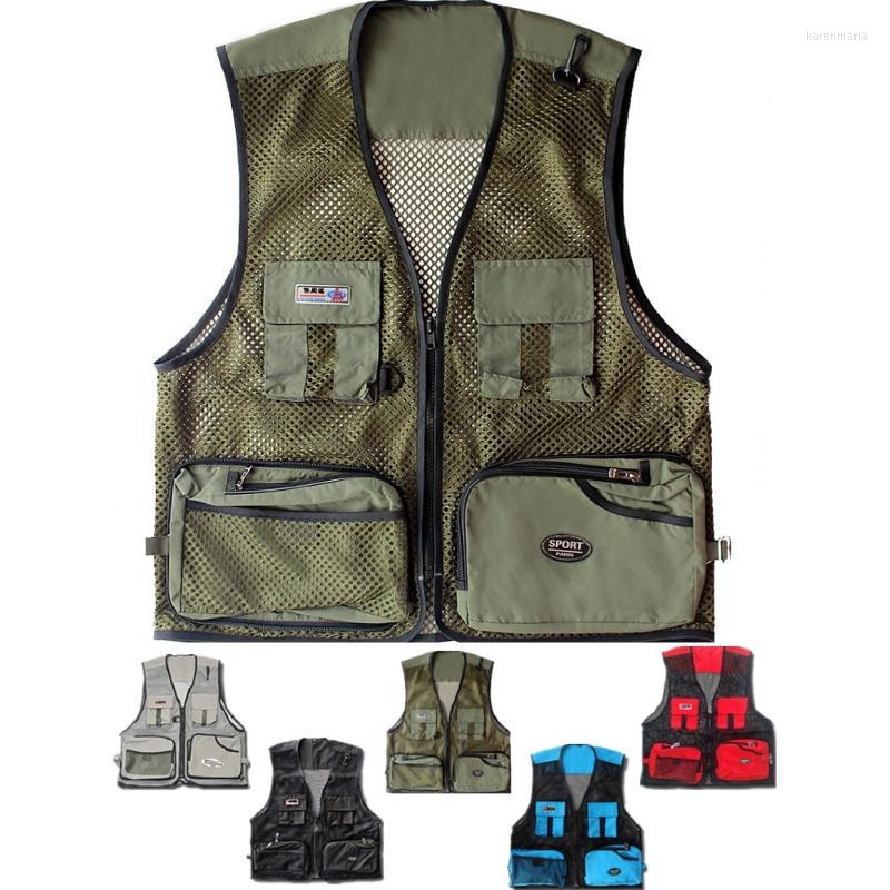 

Men's Jackets Men Summer Vest Outdoor Multi-pockets Pography Fishing Mesh Male Waistcoat ClothingMen's, Black