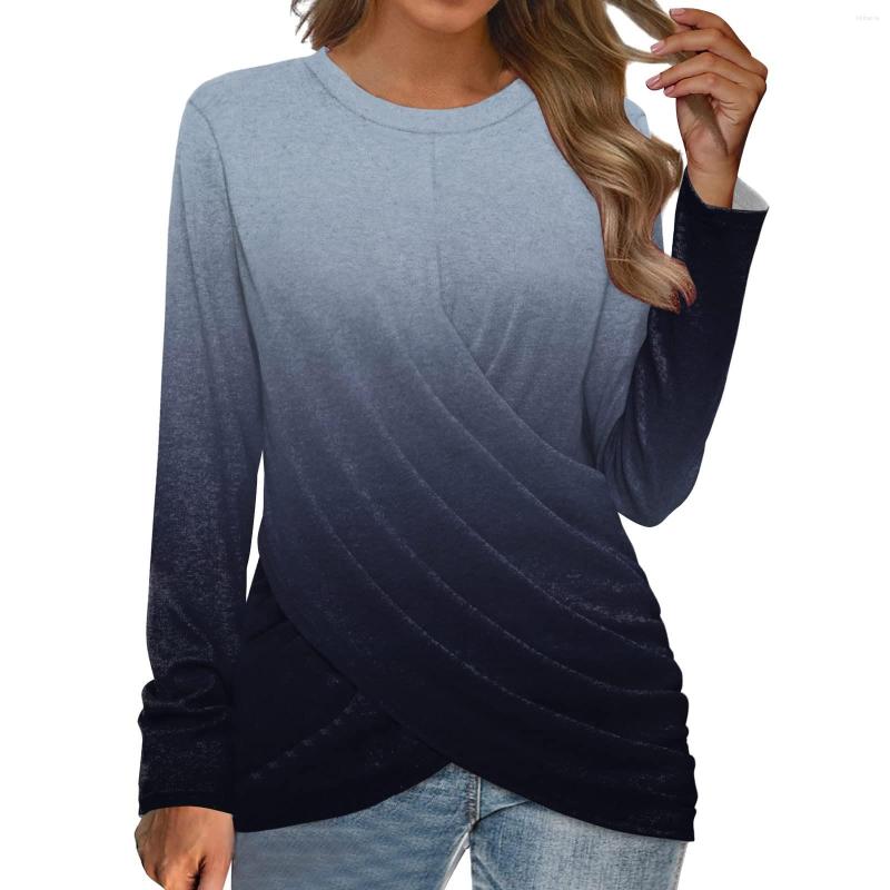 

Women's T Shirts Elegant Solid Cotton Long Sleeve T-shirts Women Clothes O Neck All Match Tops Harajuku Y2K Female Tshirt Loose Casual Tee, Gray