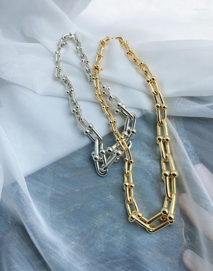 

Chains 18K True Gold European Simple Cubic Zirconia Geometric Necklaces