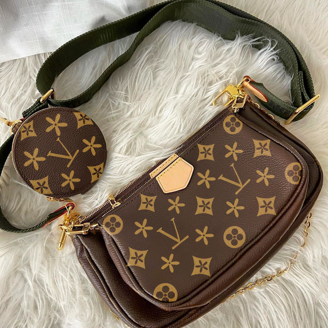 

M44813 multi pochette Luxurys Designers fashion louiseity Shoulder Bags Totes Clutch womens mens Cross Body handbags hand viutonity Genuine Leather sling girl bag, Black