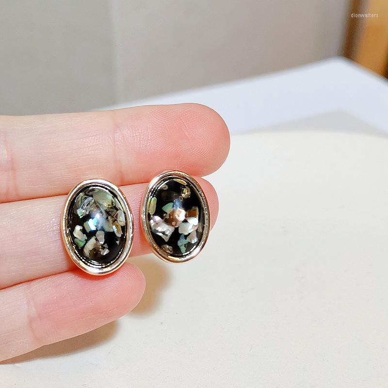 

Stud Earrings Design Fashion Geometric Round Earring For Women Retro Style Resin Jewelry Accessories