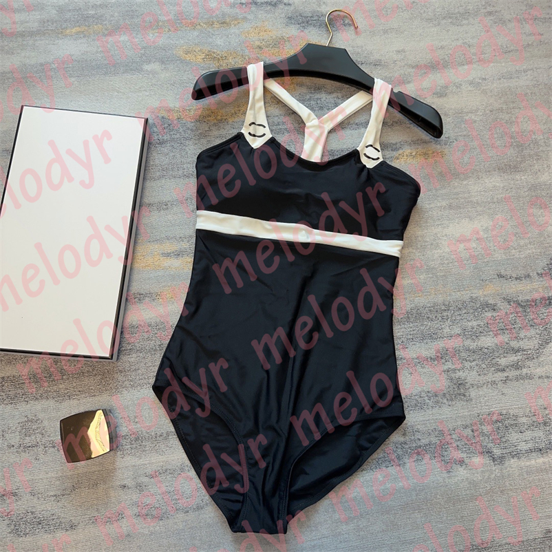 

Women One Piece Swimwear Summer Swimming Swimsuit Letter Print Slim Vacation Bathing Suit, Black