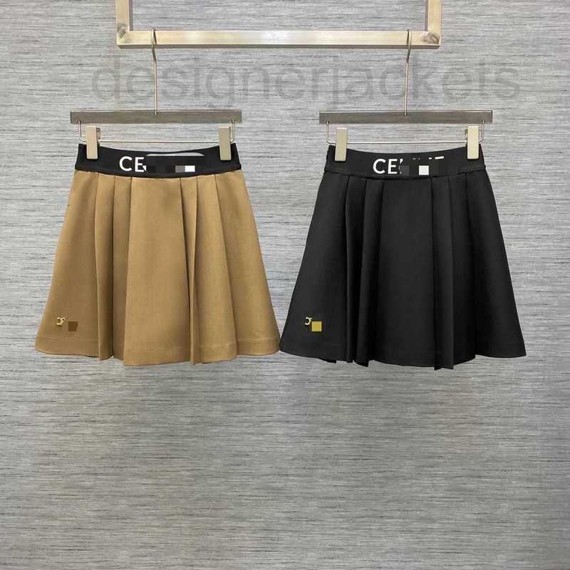 

Skirts designer Early Spring 2023 Rubber Ribbed Waist Pleated Short Half Skirt Shorts Lining FCZK, Black5