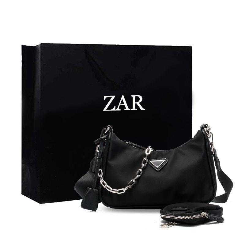 

designer bags re-edition Bag new women's crescent underarm three-in-one nylon hobo chain shoulder messenger, Black gift bag