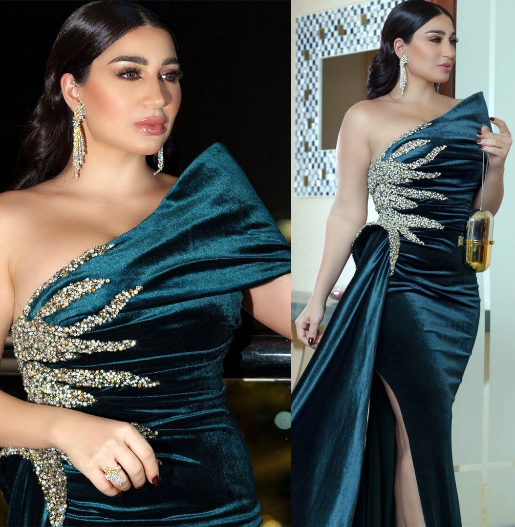 

2023 Arabic Aso Ebi Navy Blue Prom Dresses Beaded Crystals Mermaid Evening Formal Party Second Reception Brithday Engagement Bridesmaid Gowns Dress ZJ2111, Silver