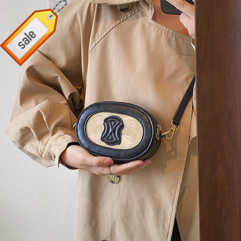 

Luxurys Women's Brand Designer Shoulder Bags Crossbody bag Tote 2023 New Small Round Triumph Gate Fashion Texture Mini Messenger Bag Factory Direct Sales, Black