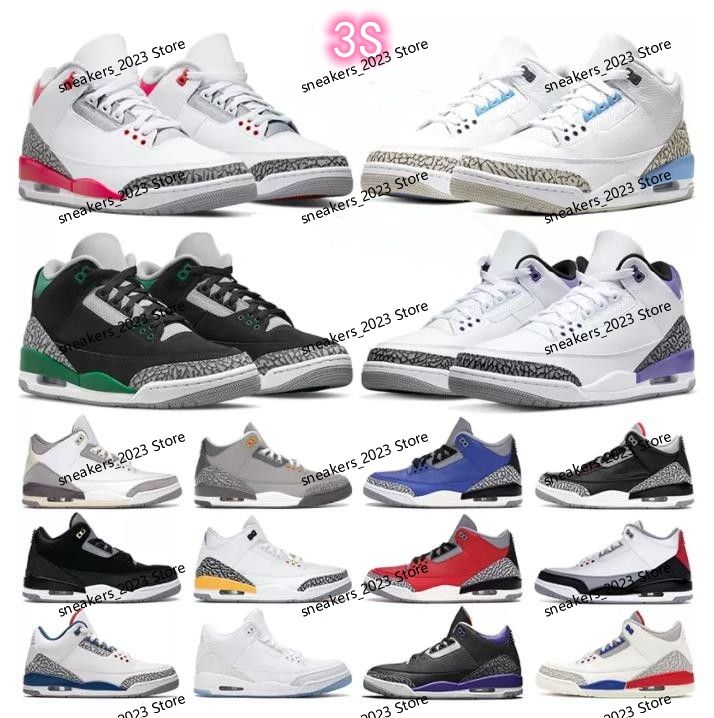 

basketball shoes Jumpman 3 3s men Cardinal Red Pine Green Racer Blue Cool Grey Hall of Fame Court Purple Laser Orange mens trainers outdoor sports sneakers, 27