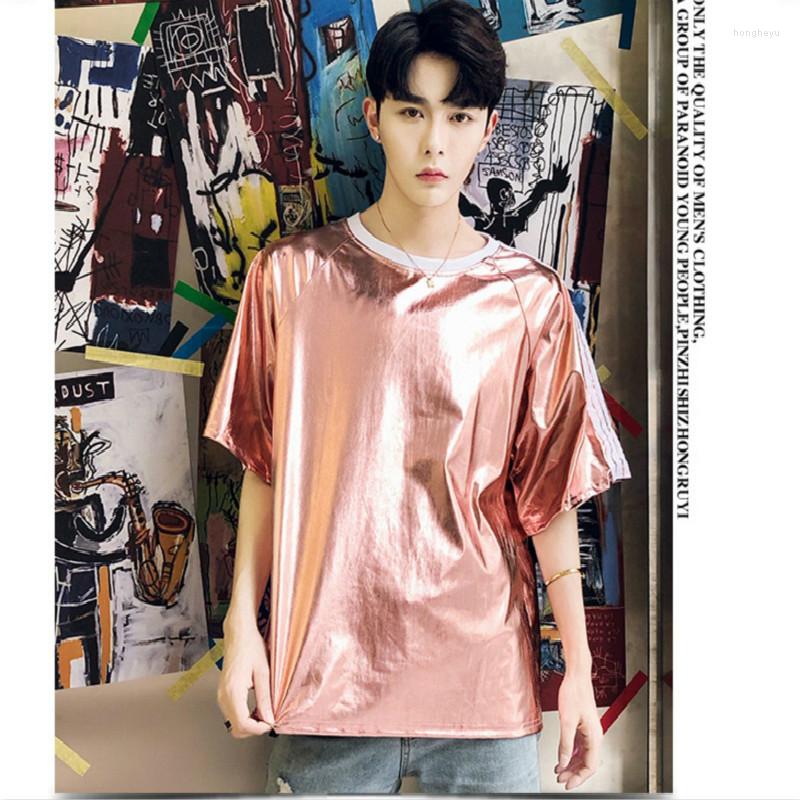 

Men's T Shirts T-shirt Summer Personality Printing Loose Five-point Sleeves Hip Hop Youth Short Thin Tops Blue