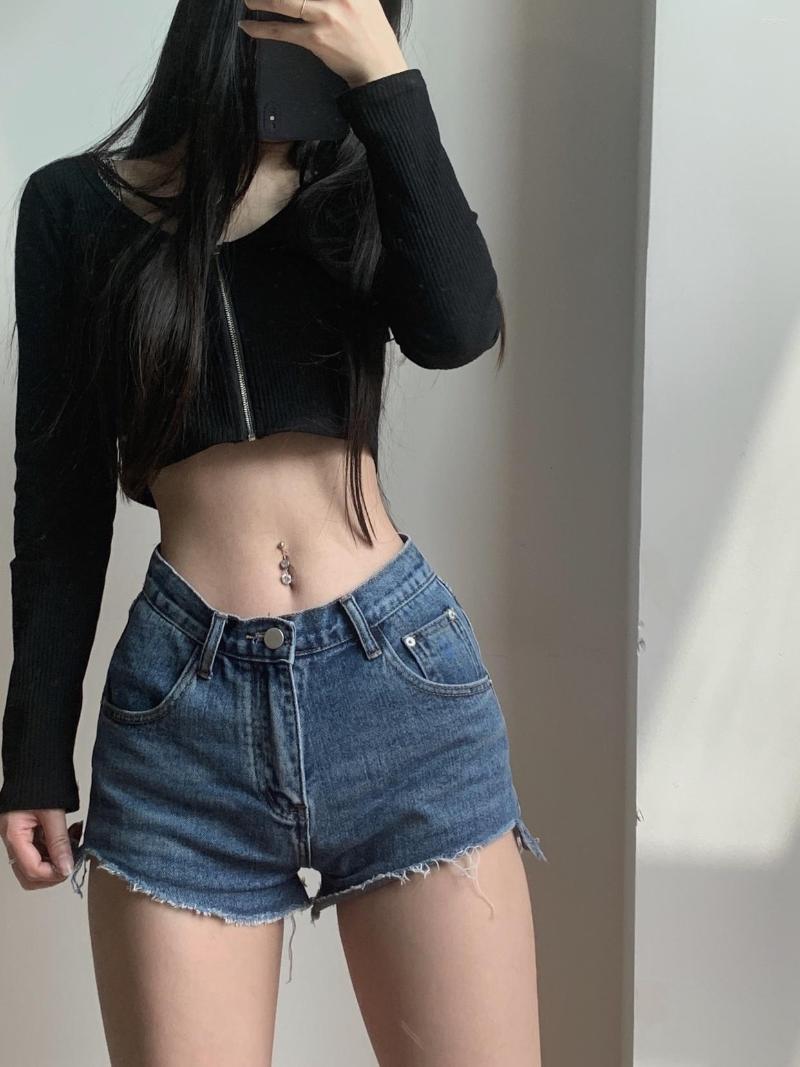 

Women's Shorts TVVOVVIN Spice Girl High Waist Wash Denim Mini Cowboy Irregular Draped Sexy Korean Women Babes W7CN, Black
