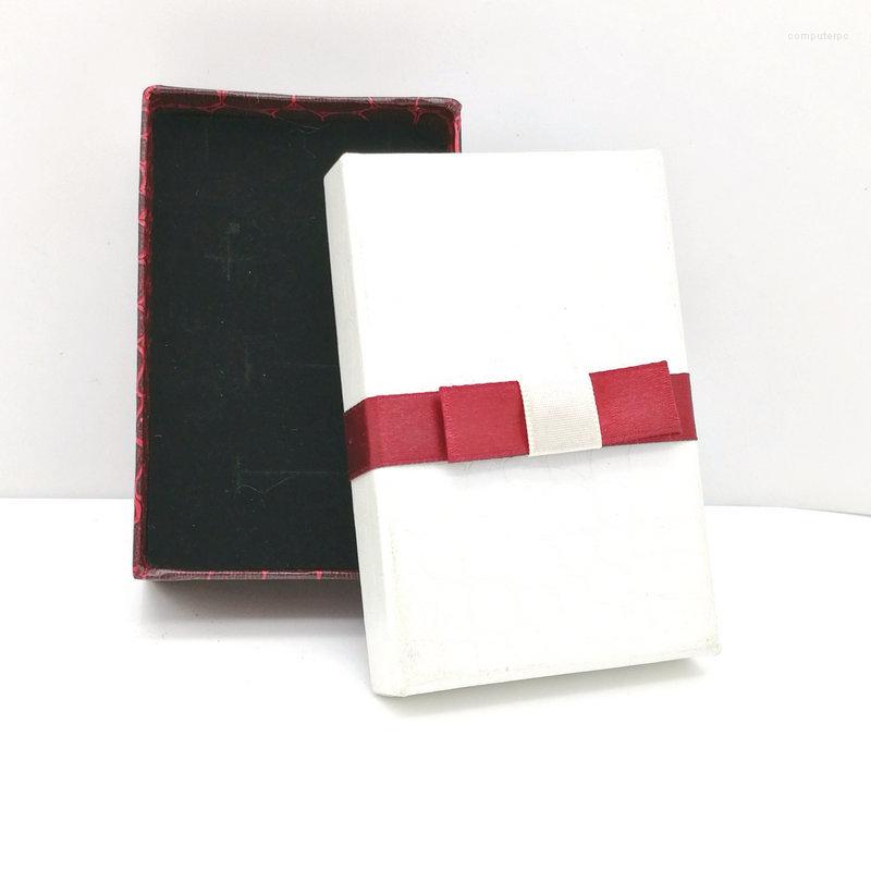 

Jewelry Pouches Rectangular White Red Earrings Necklace Pendant Ring Set Box Gift