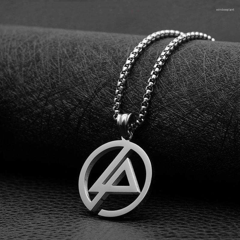 

Pendant Necklaces Fashion Geometric Men Necklace Square Round Tag Street Rock Women Retro Titanium Steel Accessories