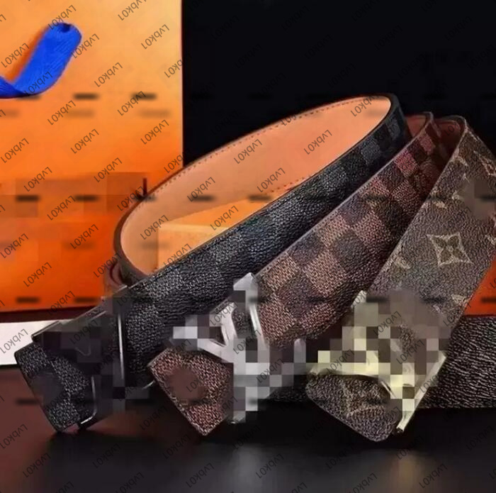 

Men Designers Belts Classic fashion luxury casual letter L smooth buckle womens mens leather belt width 3.8cm with orange box 3aAAaaaAbelt, No box