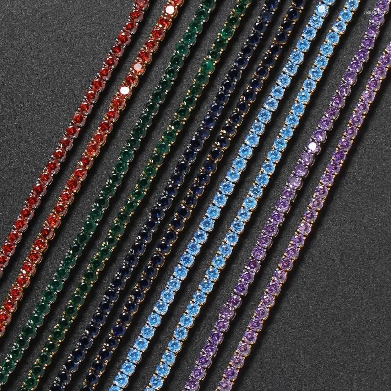 

Chains 5 Colors 4mm Brass CZ Tennis Chain Zircon Iced Out Cubic Zirconia Setting Necklace BC202-6