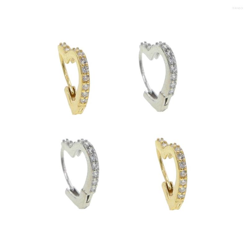 

Hoop Earrings High Quality 925 Sterling Silver Mini Cz Heart Shaped Lovely Earring Minimal Delicate Multi Piercing Huggies