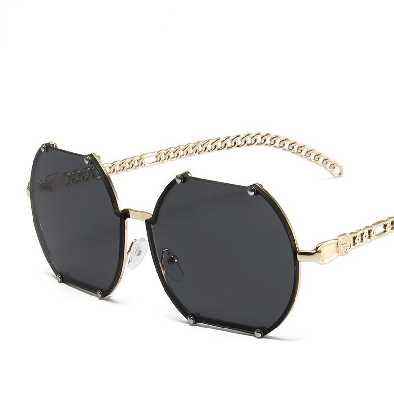 

Sunglasses Creative Chain Leg Trend Female Personality Irregular Metal Glasses Retro Frameless Street S SunglassesSunglasses