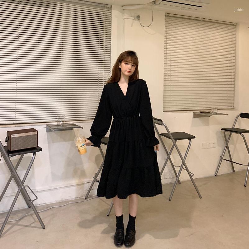 

Casual Dresses For Women Plus Size Dress Women's Autumn Clothing Long Sleeve Vestido De Mujer, Black