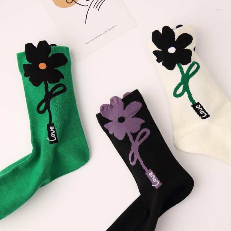

Women Socks High Quality Cute Kawaii Women's Floral Cartoon Funny Autumn Winter Middle Tube Fashion Casual Eu35-40, Black rabbit