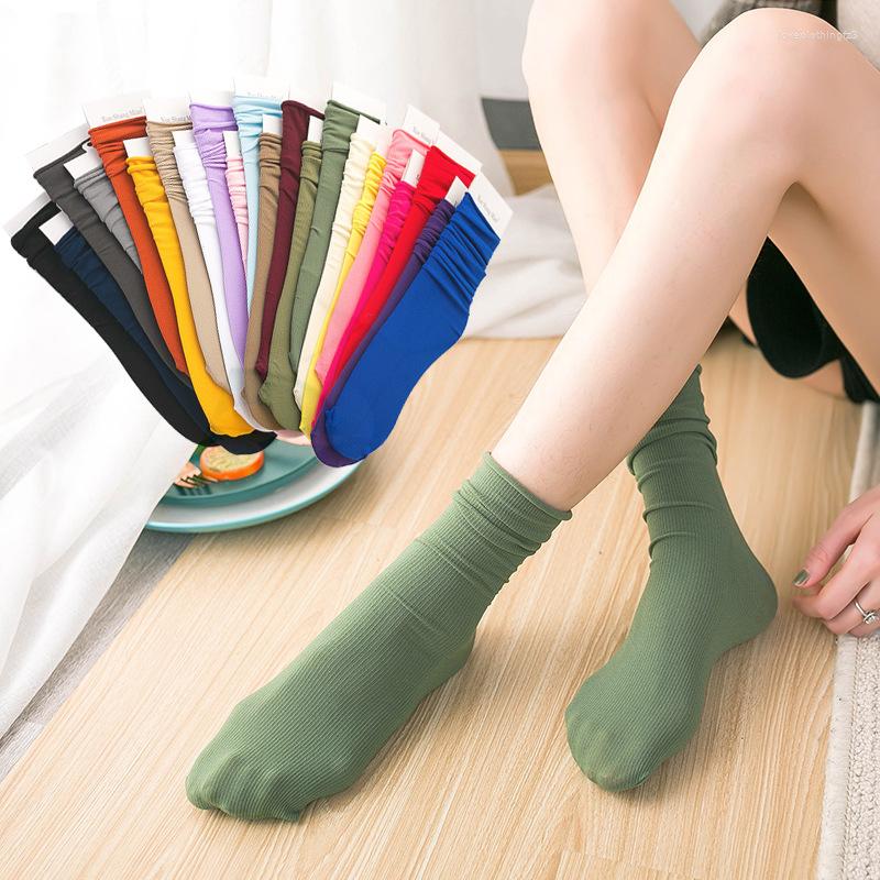 

Women Socks Lady Autumn/winter Solid High Pile Middle Tube Woman Japanese Stockings, Qhbfk
