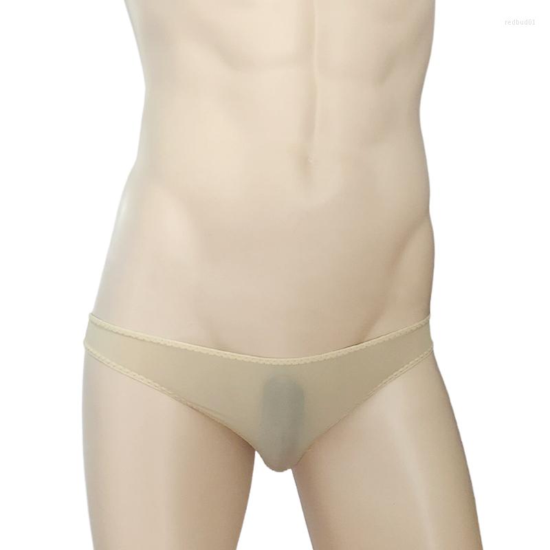 

Underpants Low Waist Men's Briefs Simple Tight Translucent Underwear Super Thin Breathable Sexy Ice Silk, Black
