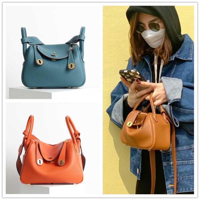 

Lindys women's handbag H ermes New casual bag 26 pillow bag hand sewn Mini bag doctor's bag portable single shoulder Crossbody bag, Yellow6