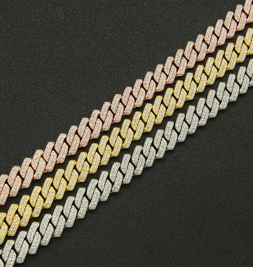 

Mens Necklaces hip hop Chains Crystal Diamond necklace for womens hiphop gold silver Men women CUBAN CHAIN NECKLACE full diamond d1455251