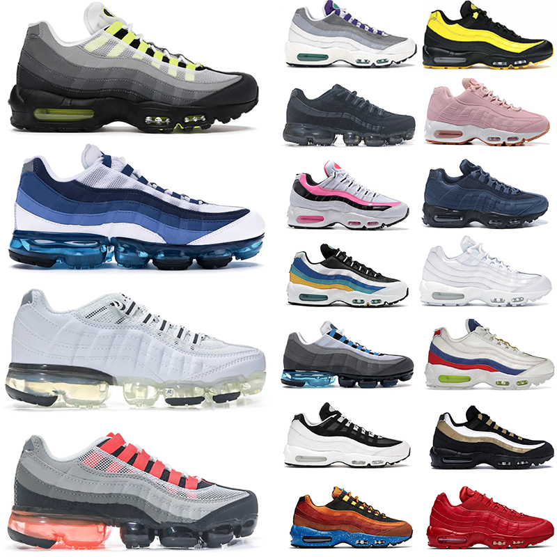 

OG 95 95s Running shoes Mens cushion Sneakers Neon Slate Crystal Blue Solar Red Pastel Black white fuchsia Neo Turquoise Designer men women outdoor Sports trainers, 30# 40-45 ultramarine