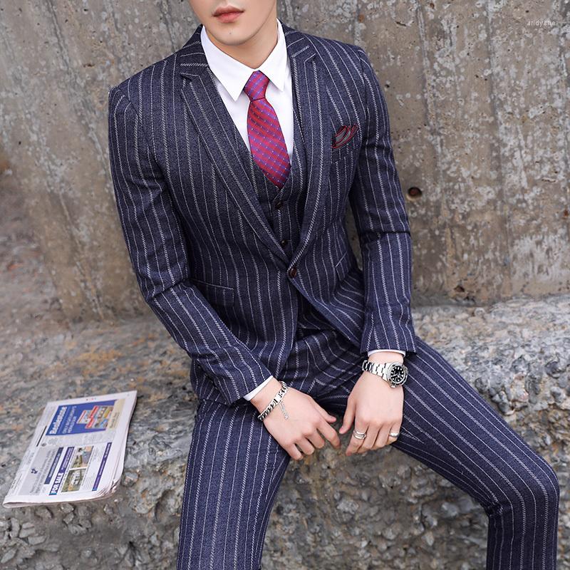 

Men's Suits Latest Two Buttons Slim Fit 3 Pieces Suits(Jacket Pants Vest) Men Notched Collar Wedding Groom Party Tuxedos, Army green