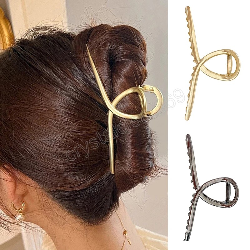 

Korean Metal Geometric Hair Claw Barrettes Elegant Large Hair Clip Crab for Women Chic Metal Hairpins Hair Accessories Headwear, Mixed color