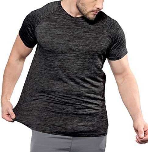 

Tshirts for mens fashion sport shirts slim fit t-shirt men short sleeve shirts workout v neck tee shirt topNDAJ, White