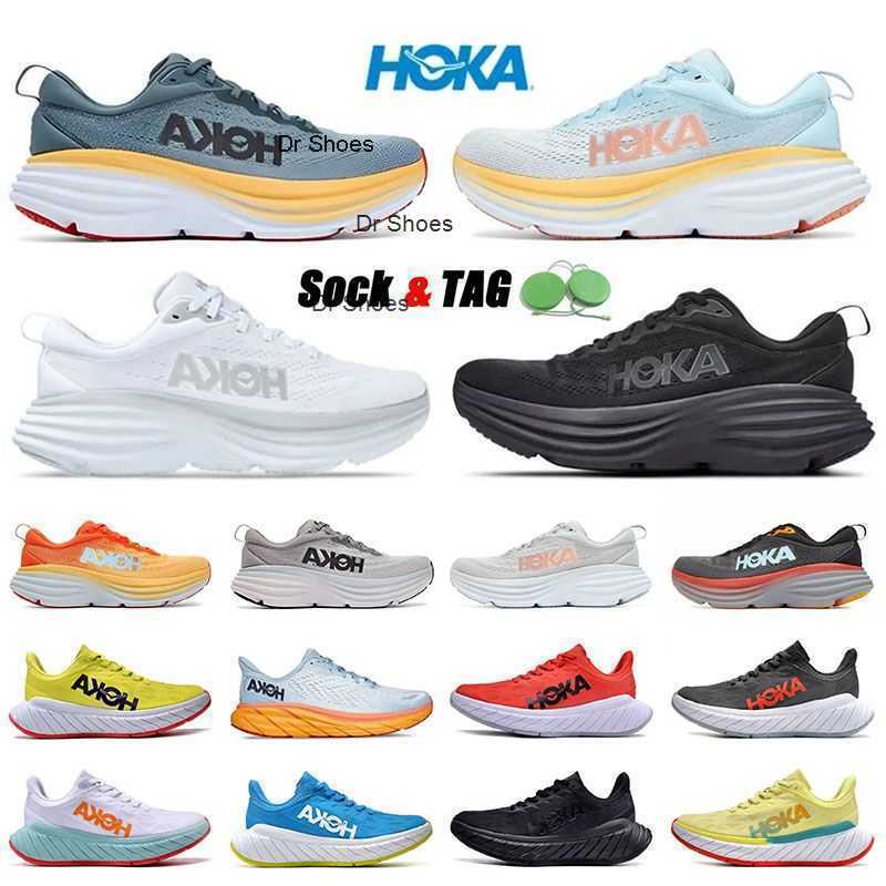 

Hoka Hokas One Bondi 8 Running Shoes Mens Womens Black White Grey Walk Trainers Movement Clifton 8s Free People Golden Coast Floral x2 Blue, 01