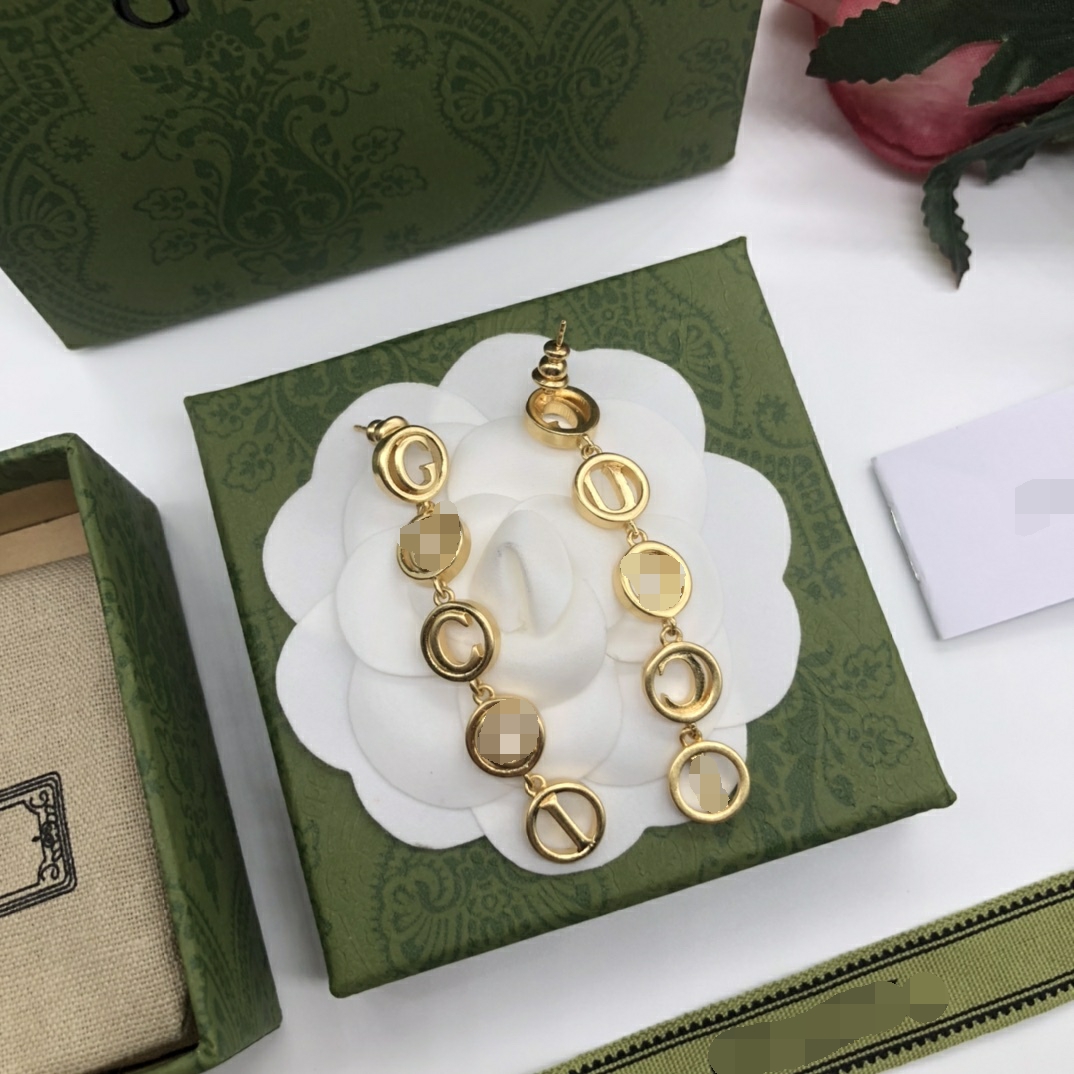

Luxury Gold Stud Earrings Designer For Women Hoop Earrings Stud Letter Earrings Jewelry With Box Set Valentine Day Gift Engagement GE-0107