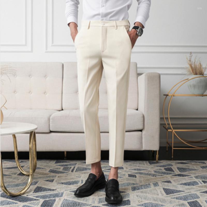 

Men's Suits Men Formal Trousers Slim Office Business Fashion Casual Four Seasons Loose Straight Leg British Suit, Black