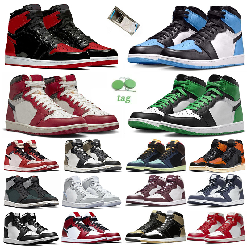 

Mens 1 1s Basketball Shoes UNC Toe Bred Patent Obsidian Lucky Green Lost Found Dark Mocha Black White Racer Blue Visionaire Men Women Trains Sports Sneakers Sneaker