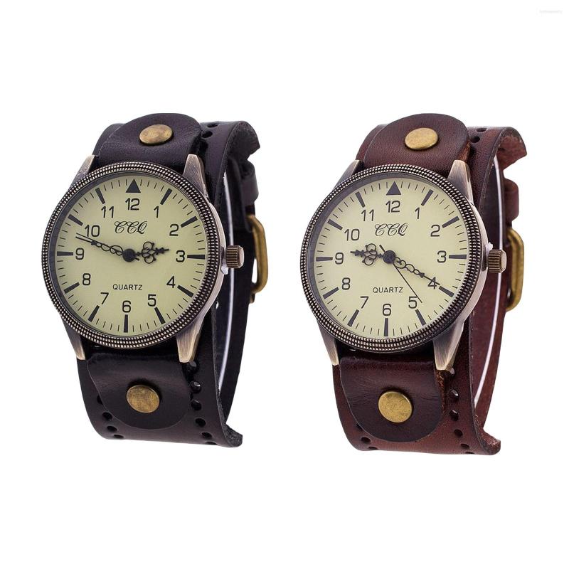 

Strand Vintage Watch Bracelet PU Leather Wide Strap Wristwatch For Women