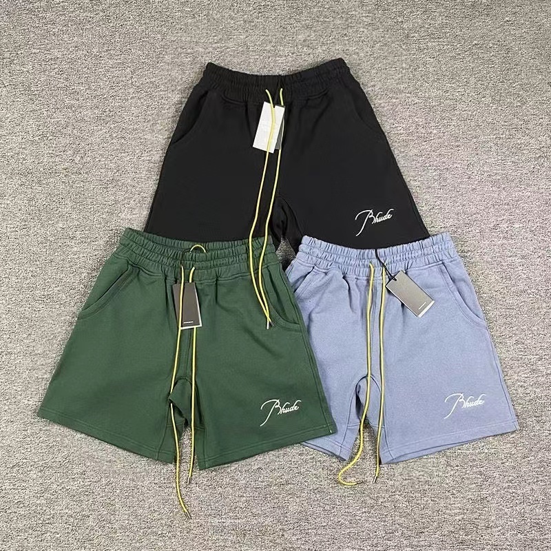 

Men's Shorts Embroidery RHUDE Men Women 1 1 Quality Yellow Drawstring White Rhude Breeches230316