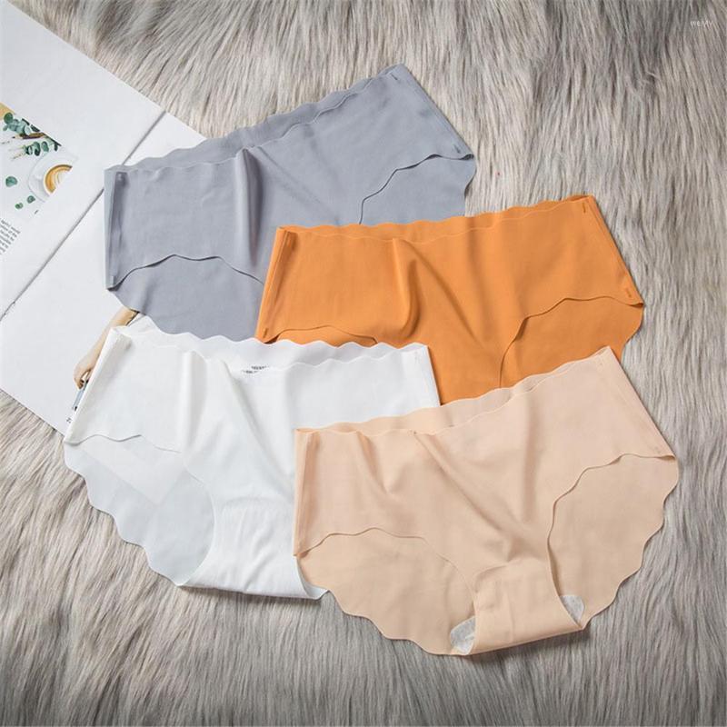 

Women's Panties Ice Silk Seamless Underwear Women Briefs Comfortable Panty Low-Rise Girls Sexy Lingerie Female Soft Underpants, White