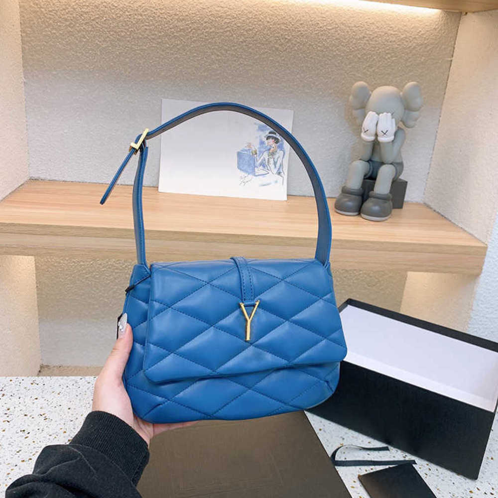 

designer bags woman handbags shoulder bag Classic Letters Printing Luxury Leather Handbag Vintage Women Underarm Bags 220920, Ybag blue